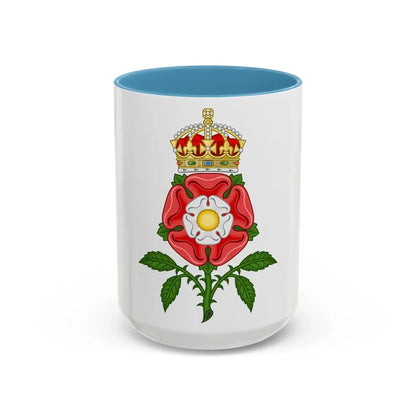 Tudor Rose (Tudor Heraldry) - Accent Coffee Mug 15oz Light Blue - Go Mug Yourself