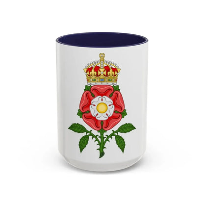 Tudor Rose (Tudor Heraldry) - Accent Coffee Mug 15oz Navy - Go Mug Yourself