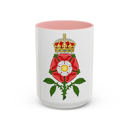 Tudor Rose (Tudor Heraldry) - Accent Coffee Mug 15oz Pink - Go Mug Yourself