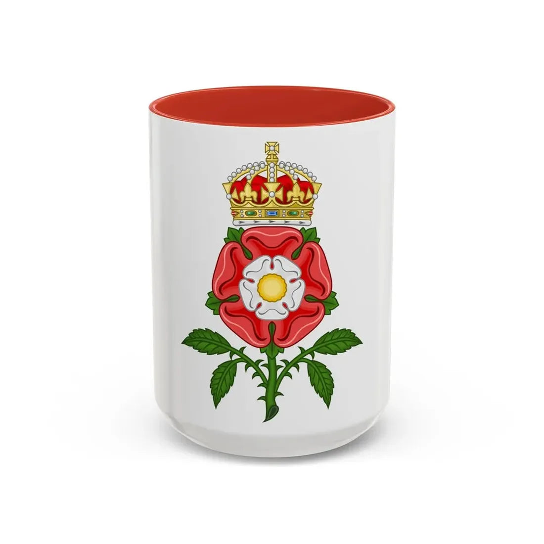Tudor Rose (Tudor Heraldry) - Accent Coffee Mug 15oz Red - Go Mug Yourself