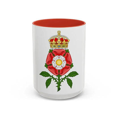 Tudor Rose (Tudor Heraldry) - Accent Coffee Mug 15oz Red - Go Mug Yourself