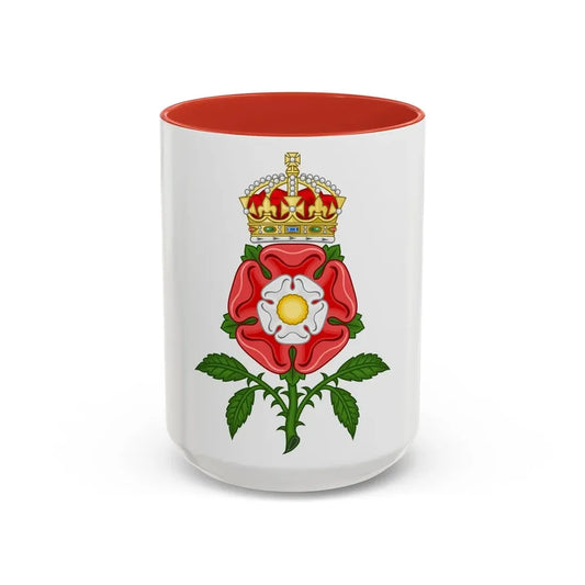 Tudor Rose (Tudor Heraldry) - Accent Coffee Mug 15oz Red - Go Mug Yourself