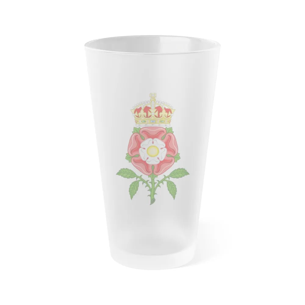 Tudor Rose (Tudor Heraldry) - Frosted Pint Glass 16oz-16oz-Frosted-Go Mug Yourself