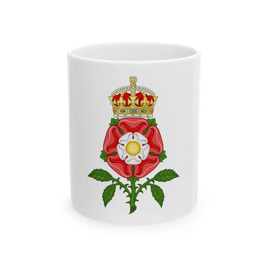Tudor Rose (Tudor Heraldry) - White Coffee Mug 11oz - Go Mug Yourself