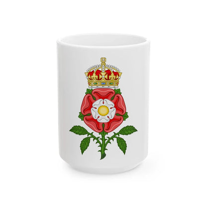 Tudor Rose (Tudor Heraldry) - White Coffee Mug 15oz - Go Mug Yourself