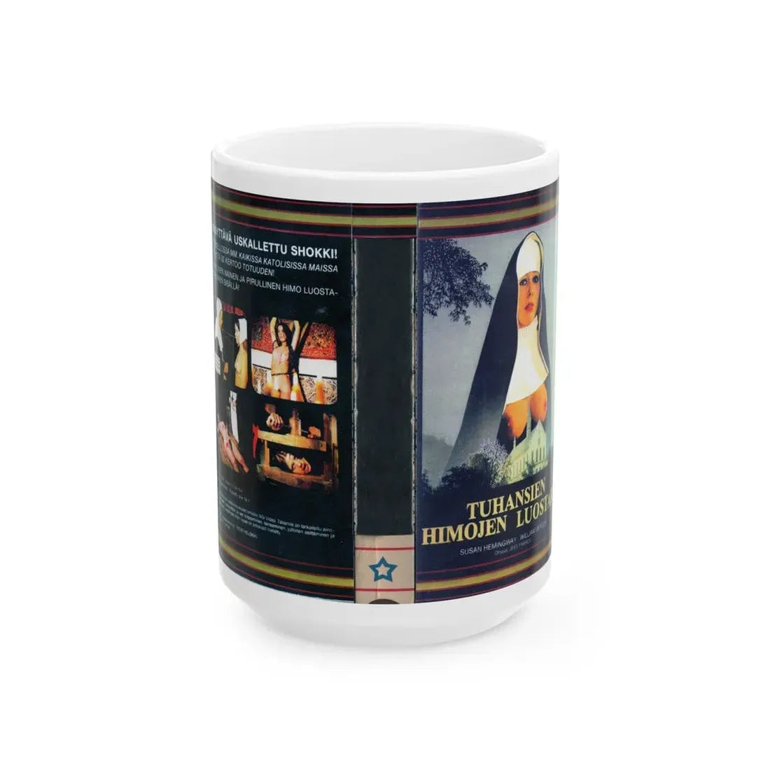 TUHANSIEN HIMOJEN LUOSTARI (VHS COVER) - White Coffee Mug 15oz - Go Mug Yourself