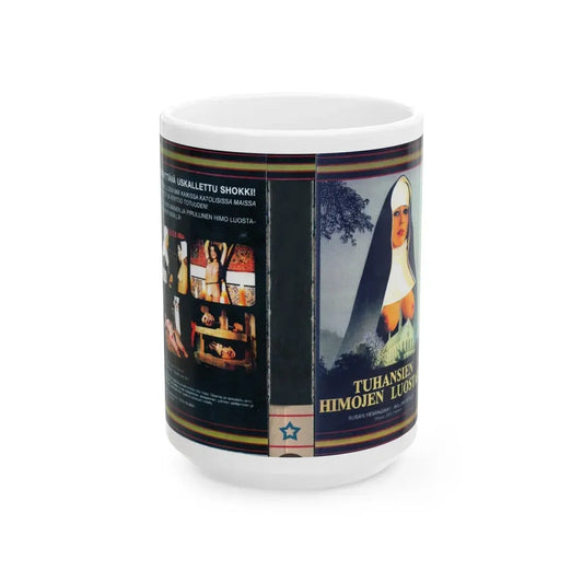 TUHANSIEN HIMOJEN LUOSTARI (VHS COVER) - White Coffee Mug 15oz - Go Mug Yourself