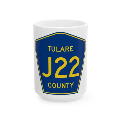 Tulare County J22 (California) (Road Sign) White Coffee Mug 15oz - Go Mug Yourself