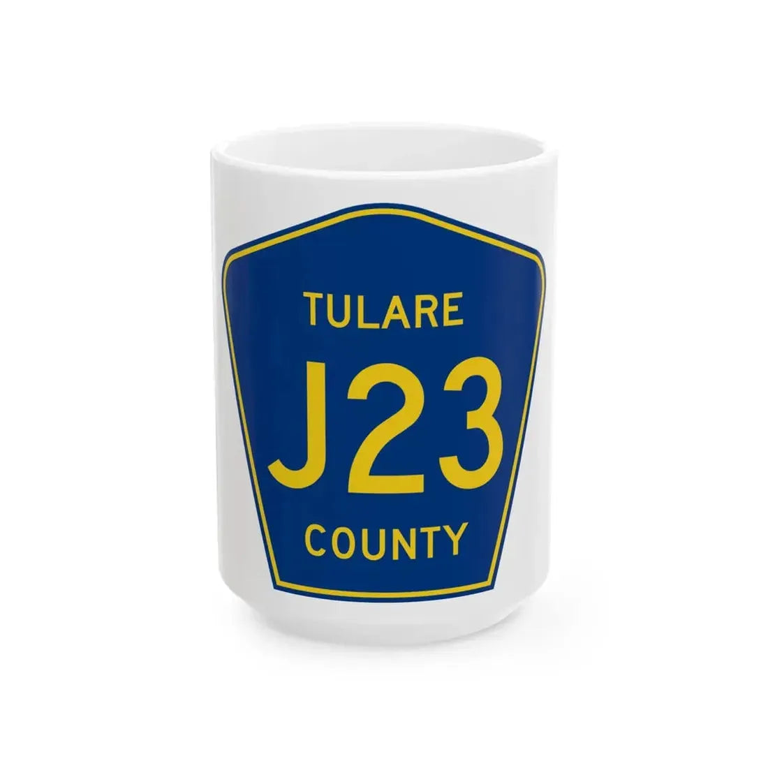 Tulare County J23 (California) (Road Sign) White Coffee Mug 15oz - Go Mug Yourself