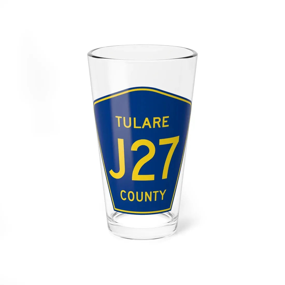Tulare County J27 (California) (Road Sign) Pint Glass 16oz 16oz - Go Mug Yourself