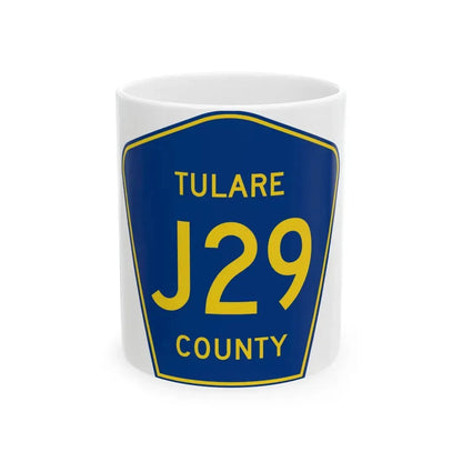 Tulare County J29 (California) (Road Sign) White Coffee Mug 11oz - Go Mug Yourself