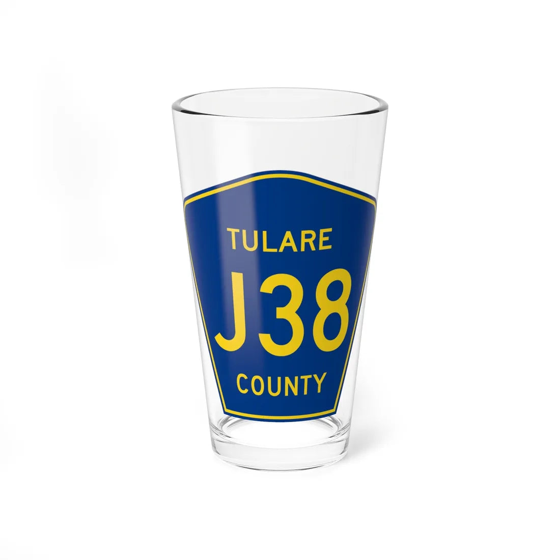 Tulare County J38 (California) (Road Sign) Pint Glss 16oz 16oz - Go Mug Yourself