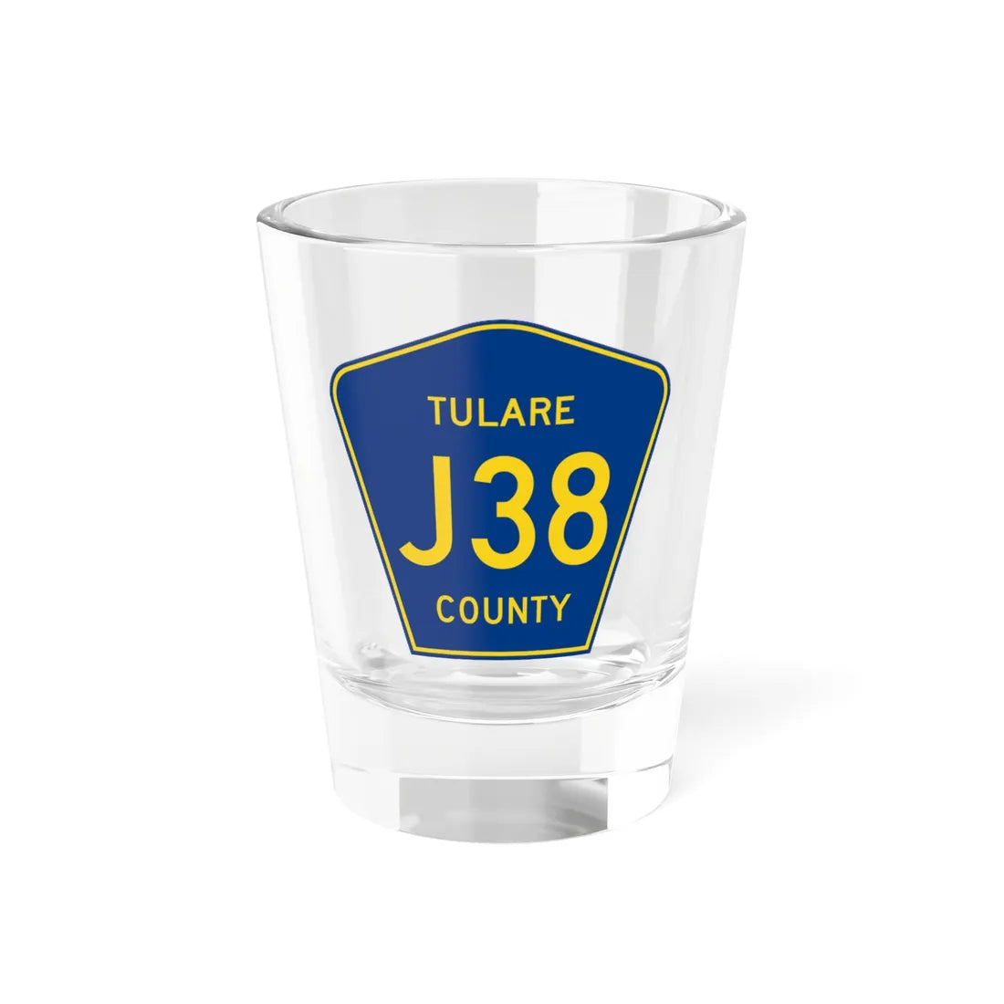 Tulare County J38 (California) (Road Sign) Shot Glass 1.5oz 1.5oz - Go Mug Yourself