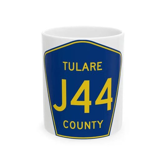 Tulare County J44 (California) (Road Sign) White Coffee Mug 11oz - Go Mug Yourself