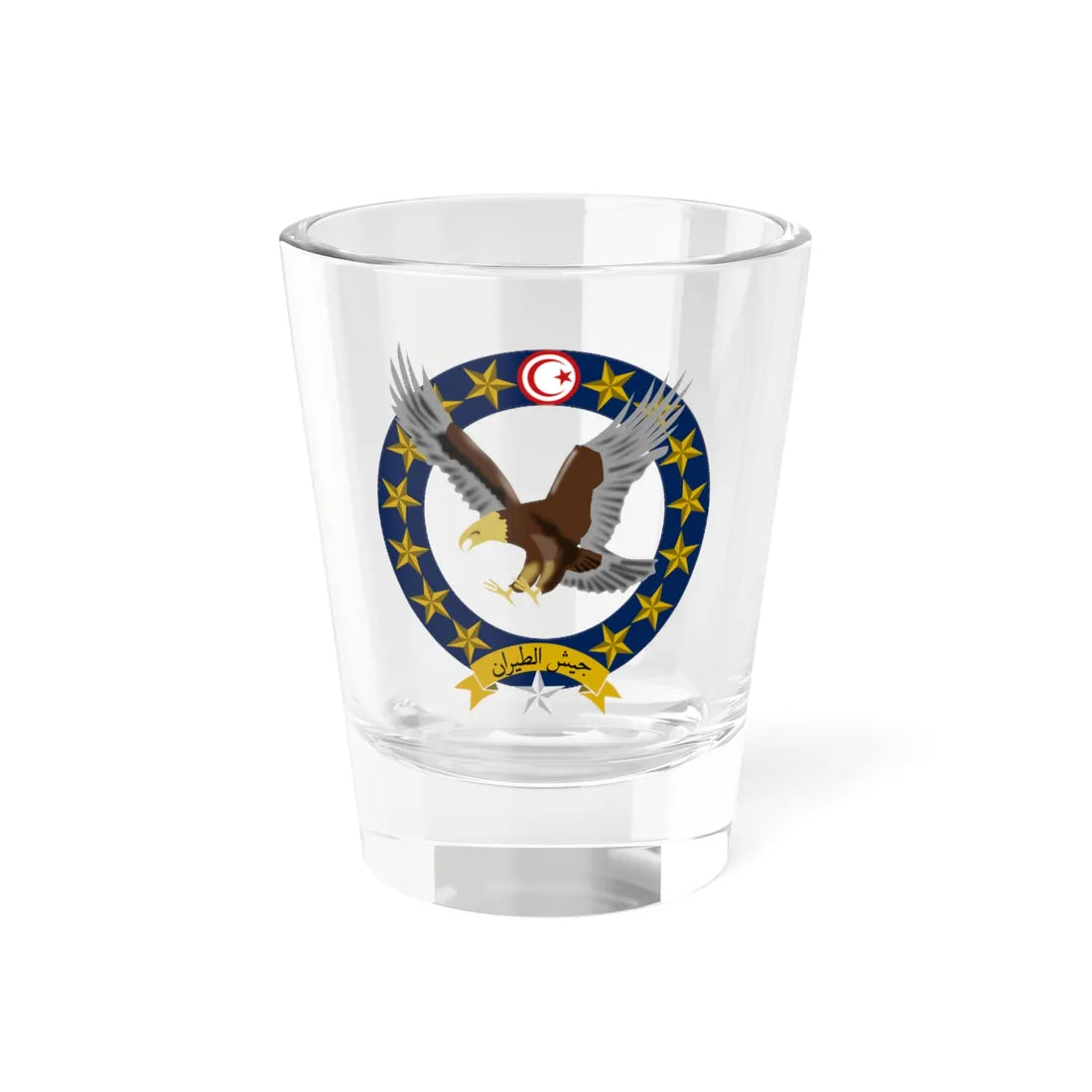 أركان جيش الطيران تونس (Tunisia) (Coat of Arms) Shot Glass 1.5oz 1.5oz - Go Mug Yourself