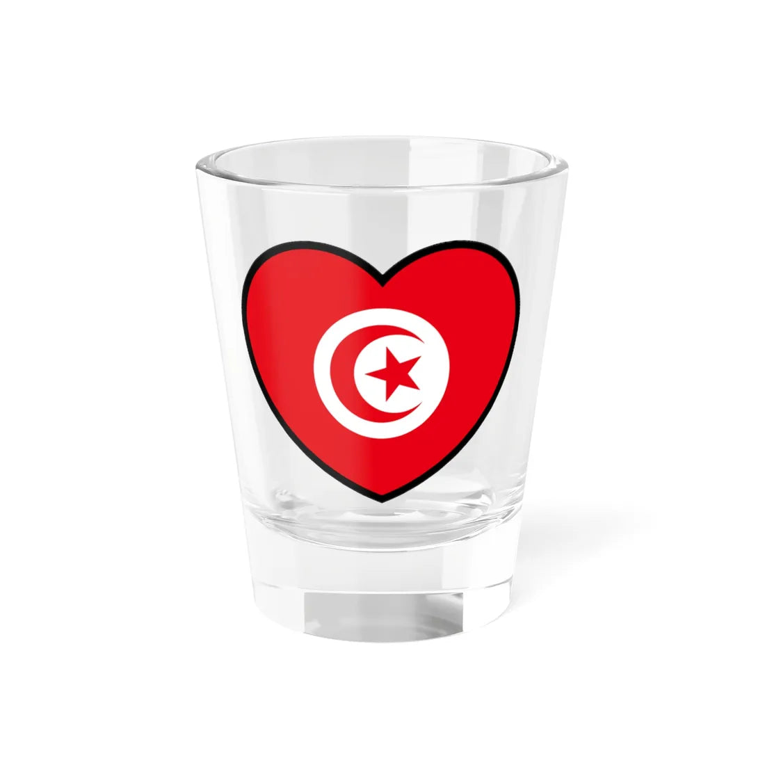 Tunisia flag heart (Tunisia) Shot Glass 1.5oz 1.5oz - Go Mug Yourself