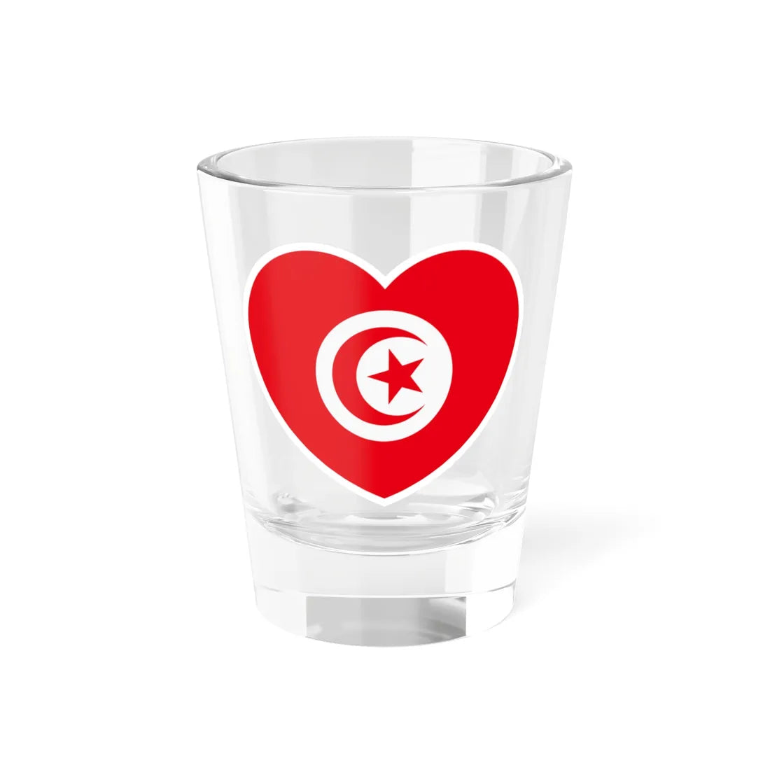 Tunisia flag heart white (Tunisia) Shot Glass 1.5oz - Go Mug Yourself