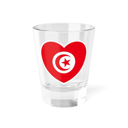 Tunisia flag heart white (Tunisia) Shot Glass 1.5oz - Go Mug Yourself
