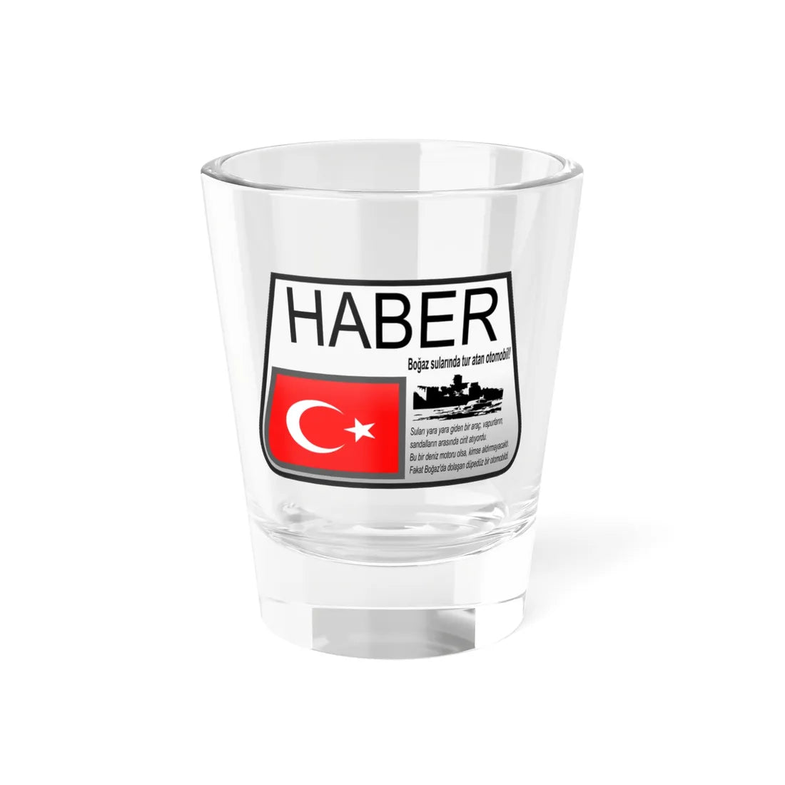 Turkce-Gazete (Turkey) Shot Glass 1.5oz 1.5oz - Go Mug Yourself