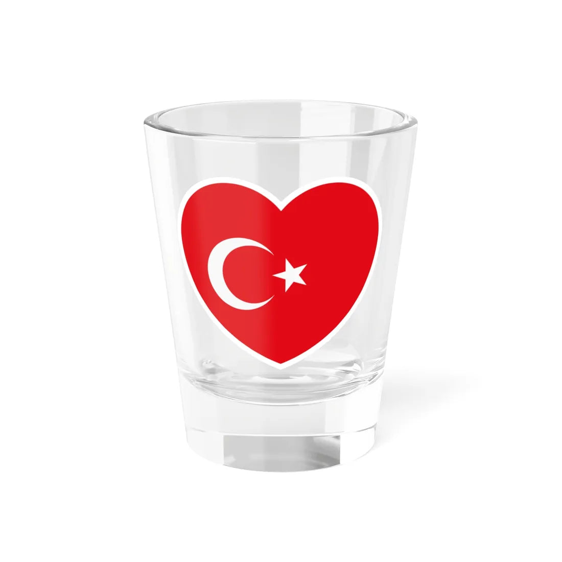 Turkey flag heart white (Turkey) Shot Glass 1.5oz 1.5oz - Go Mug Yourself
