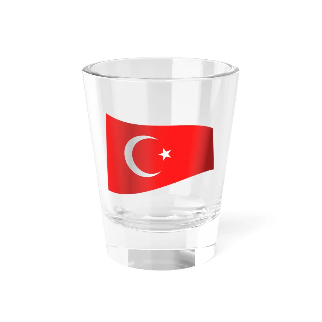 Turkey Flag - iconic waving (Turkey) Shot Glass 1.5oz 1.5oz - Go Mug Yourself