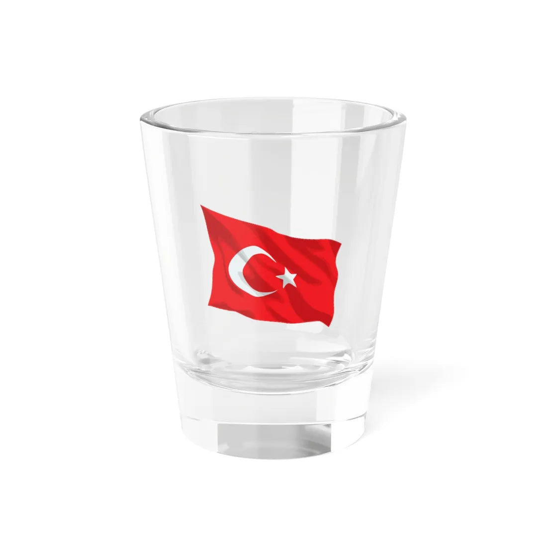 Turkish flag waving (Turkey) Shot Glass 1.5oz 1.5oz - Go Mug Yourself