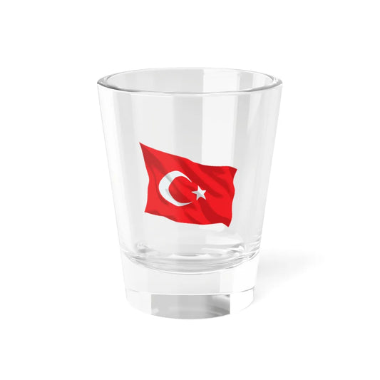 Turkish flag waving (Turkey) Shot Glass 1.5oz 1.5oz - Go Mug Yourself