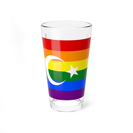 Turkish Gay Pride Flag (Turkey) Pint Glass 16oz 16oz - Go Mug Yourself