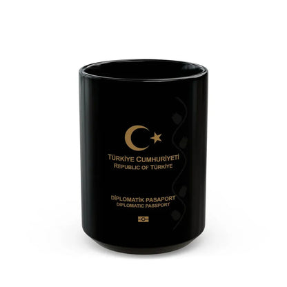 Turkish Passport (Diplomatic) - Black Coffee Mug 15oz - Go Mug Yourself