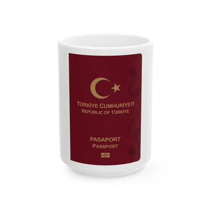 Turkish Passport - White Coffee Mug 15oz - Go Mug Yourself