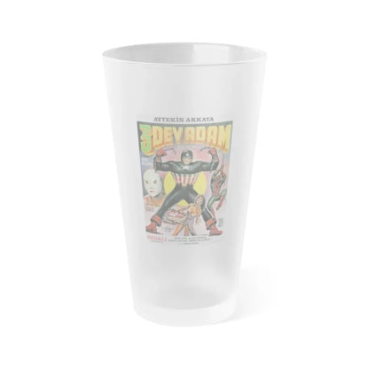 TURKISH SPIDER-MAN (3 DEV ADAM) 1973 Movie Poster - Frosted Pint Glass 16oz Default Title - Go Mug Yourself