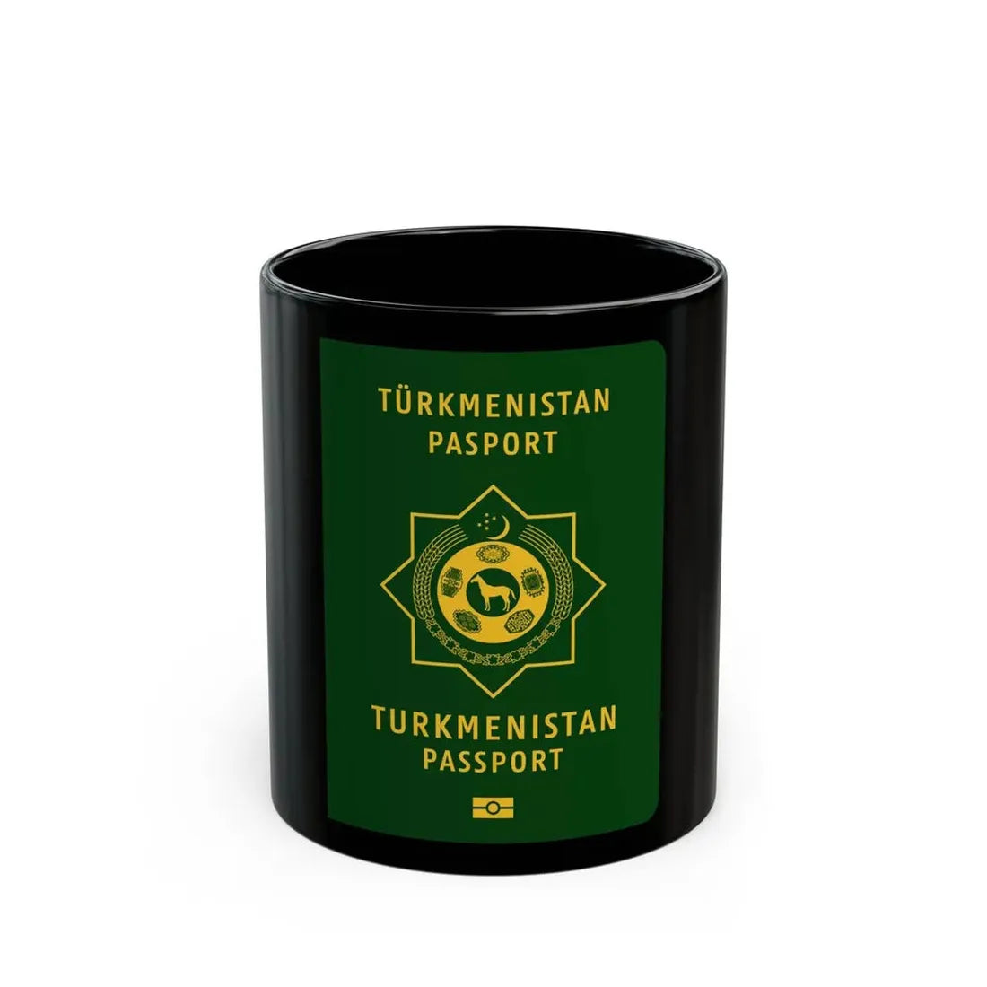Turkmen Passport - Black Coffee Mug 11oz - Go Mug Yourself