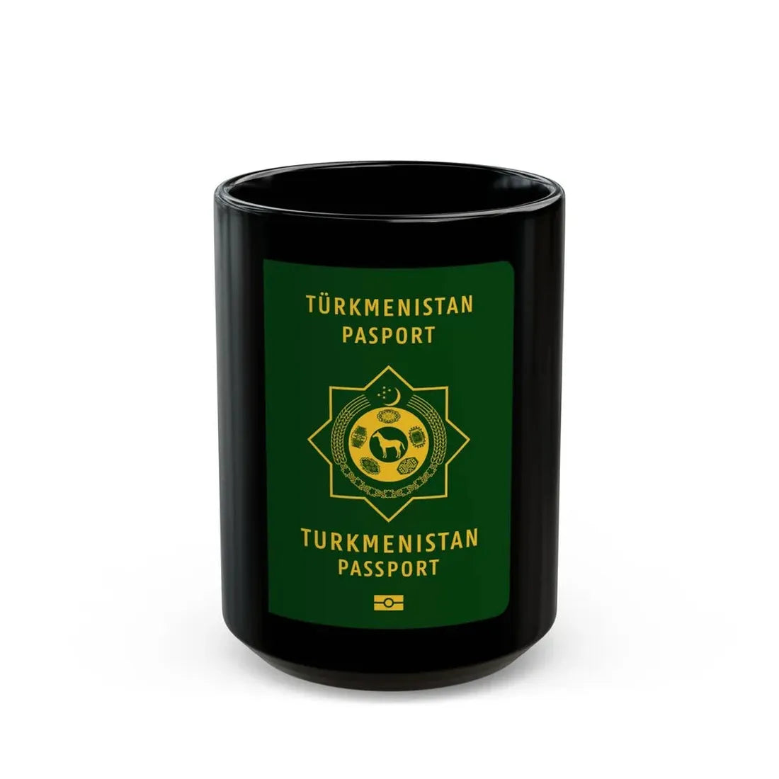 Turkmen Passport - Black Coffee Mug 15oz - Go Mug Yourself