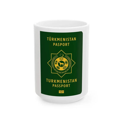 Turkmen Passport - White Coffee Mug 15oz - Go Mug Yourself