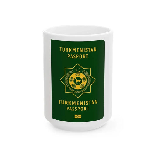 Turkmen Passport - White Coffee Mug 15oz - Go Mug Yourself