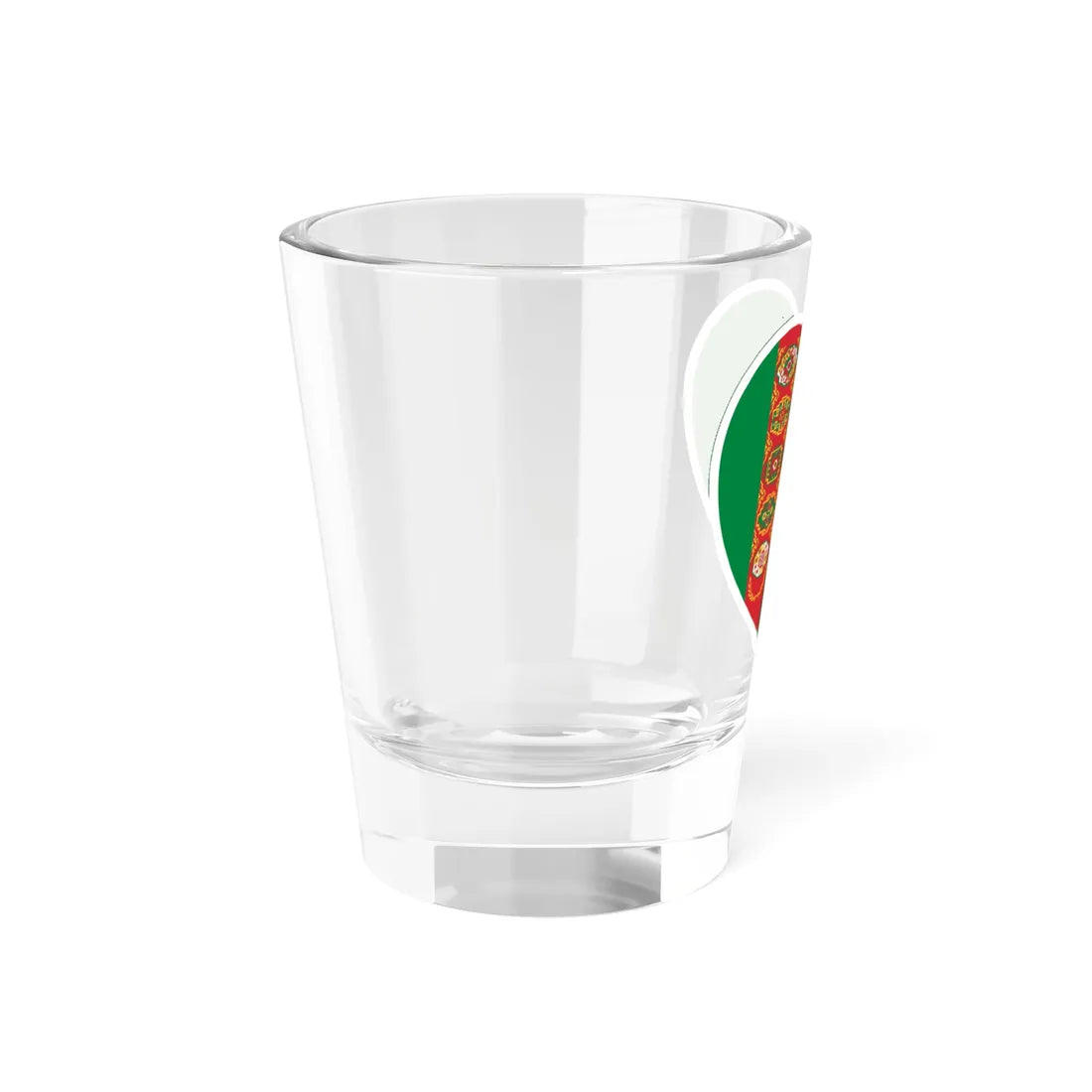 Turkmenistan flag heart white (Turkmenistan) Shot Glass 1.5oz - Go Mug Yourself