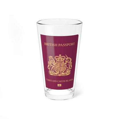 Turks And Caicos Islands Passport - Pint Glass 16oz-16oz-Go Mug Yourself