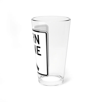 TURN LANE Delaware R3-8-DE (Delaware) (Road Sign) Pint Glss 16oz - Go Mug Yourself