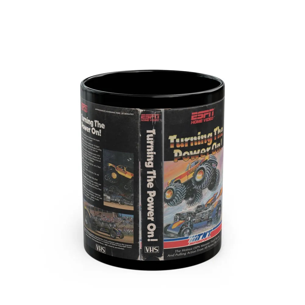 TURNING THE POWER ON ESPN HOME VIDEO (VHS COVER) - Black Coffee Mug-11oz-Go Mug Yourself