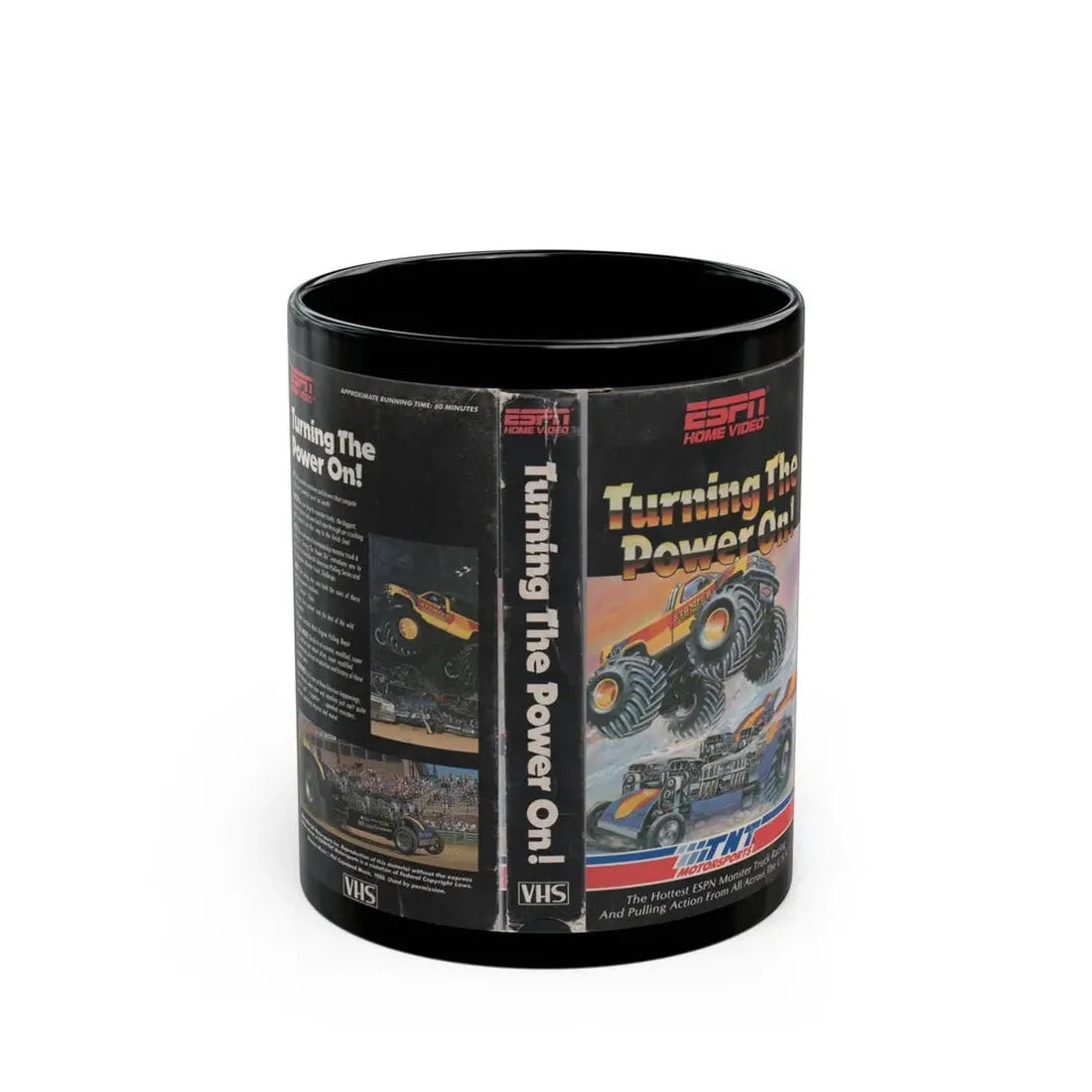 TURNING THE POWER ON ESPN HOME VIDEO (VHS COVER) - Black Coffee Mug 11oz - Go Mug Yourself