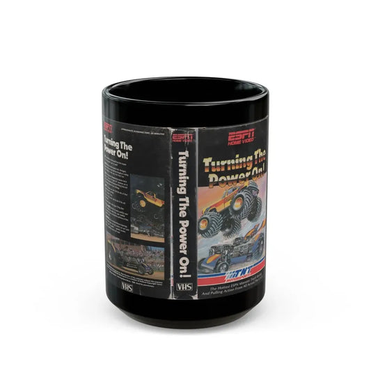TURNING THE POWER ON ESPN HOME VIDEO (VHS COVER) - Black Coffee Mug 15oz - Go Mug Yourself