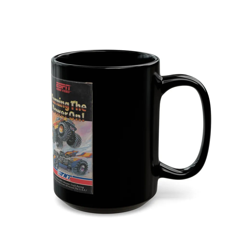 TURNING THE POWER ON ESPN HOME VIDEO (VHS COVER) - Black Coffee Mug-Go Mug Yourself