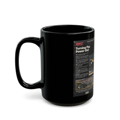 TURNING THE POWER ON ESPN HOME VIDEO (VHS COVER) - Black Coffee Mug - Go Mug Yourself