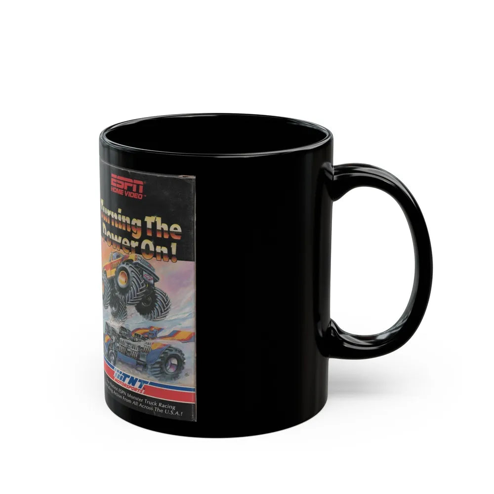 TURNING THE POWER ON ESPN HOME VIDEO (VHS COVER) - Black Coffee Mug-Go Mug Yourself