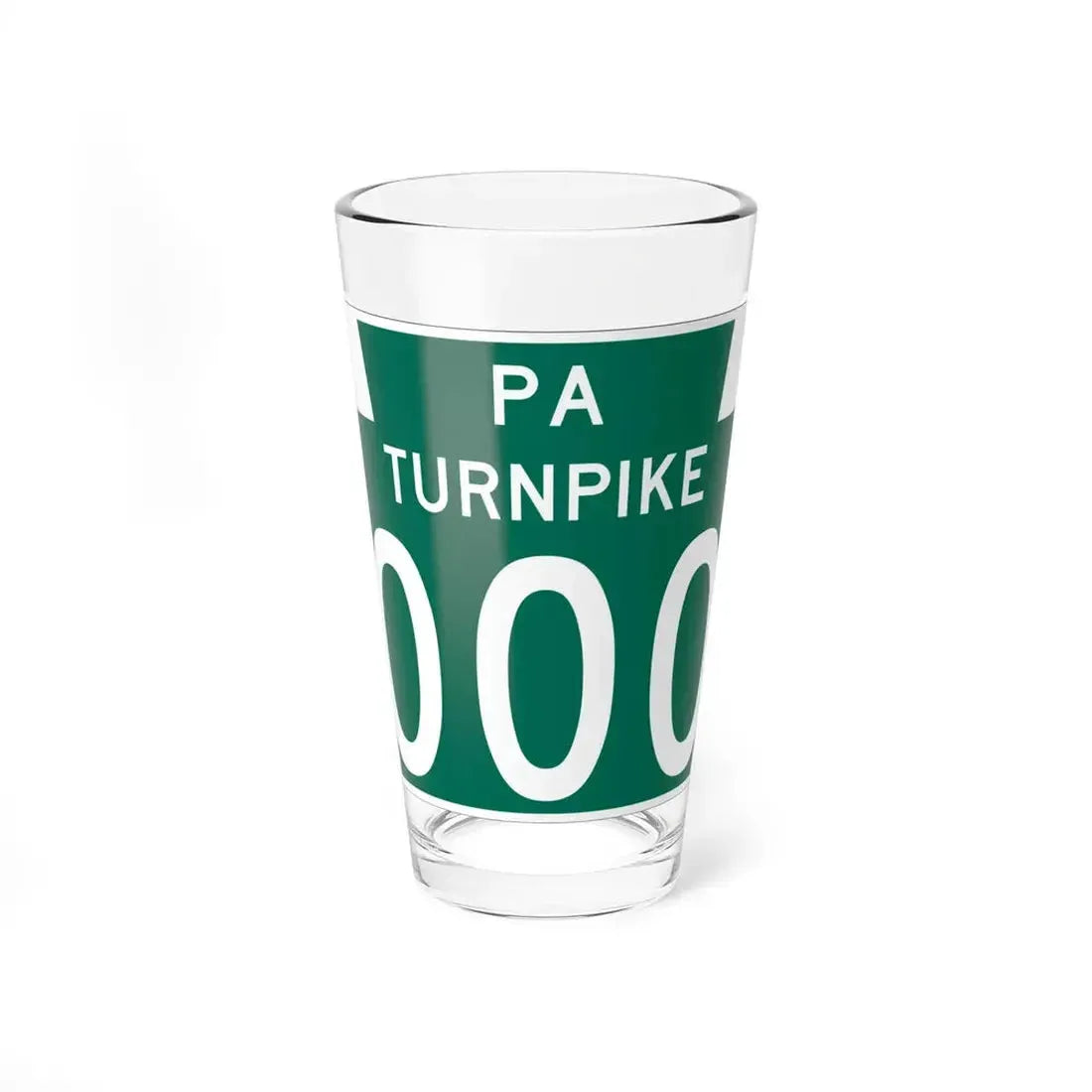 Turnpike-000 template (Pennsylvania) (Road Sign) Pint Glass 16oz 16oz - Go Mug Yourself