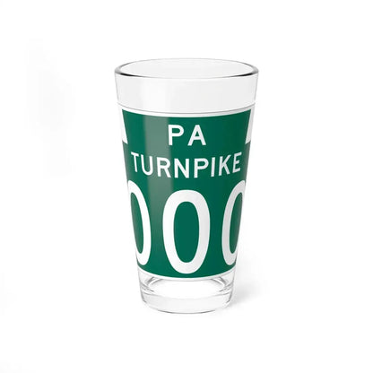 Turnpike-000 template (Pennsylvania) (Road Sign) Pint Glass 16oz 16oz - Go Mug Yourself
