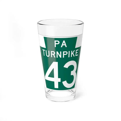 Turnpike-43 (Pennsylvania) (Road Sign) Pint Glass 16oz 16oz - Go Mug Yourself