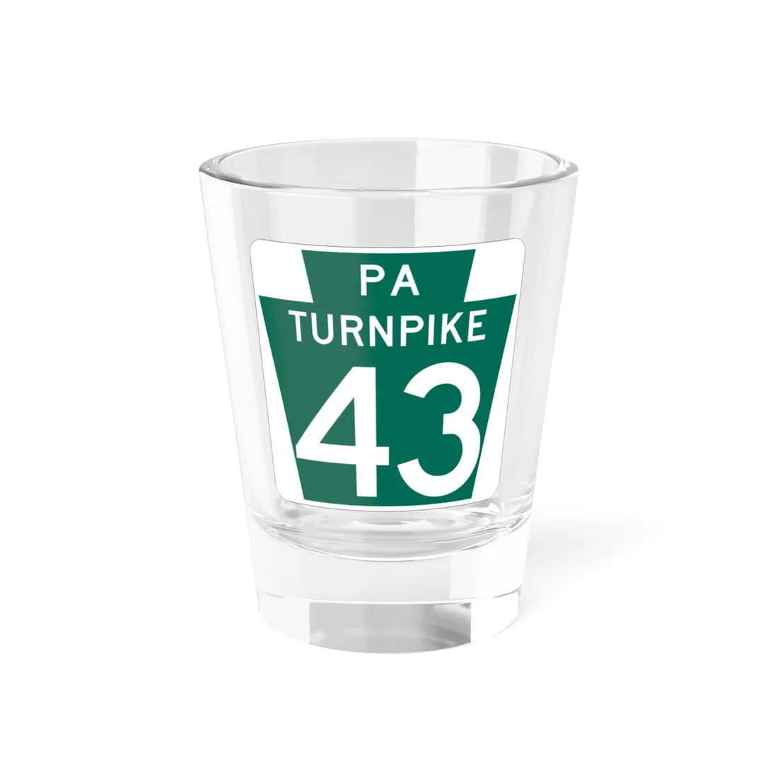 Turnpike-43 (Pennsylvania) (Road Sign) Shot Glass 1.5oz 1.5oz - Go Mug Yourself