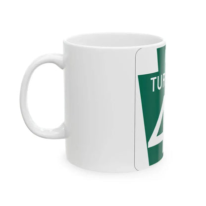 Turnpike-43 (Pennsylvania) (Road Sign) White Coffee Mug - Go Mug Yourself
