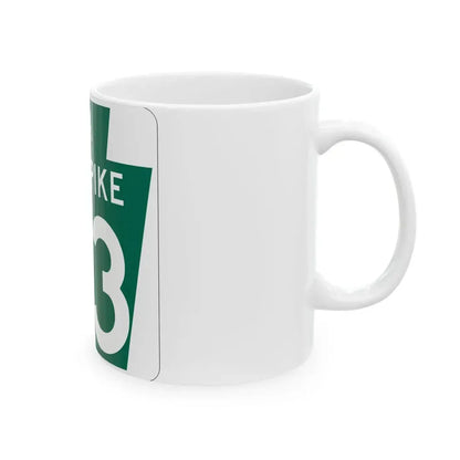 Turnpike-43 (Pennsylvania) (Road Sign) White Coffee Mug - Go Mug Yourself